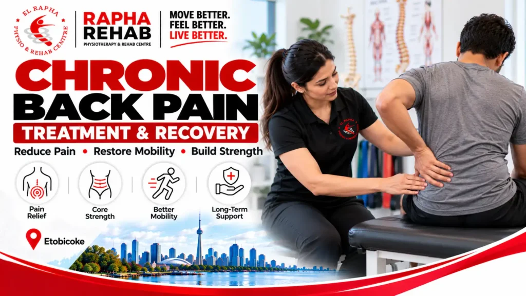 Chronic back pain treatment in Etobicoke with personalized physiotherapy and rehabilitation