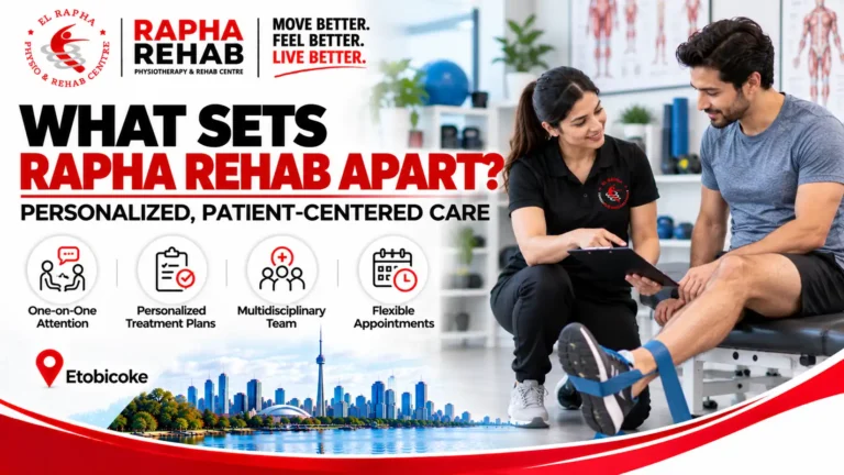 Rapha Rehab physiotherapy clinic offering personalized treatment and rehabilitation services